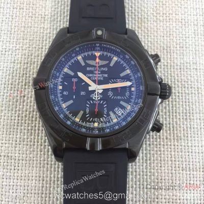 Copy Breitling Chronomat B01 Black Case RUBBER Strap Men Watch watches