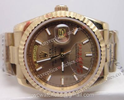 1:1 Copy Rolex Day-Date Full Yellow Gold Mens Watch High Quality watches