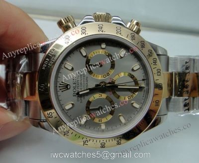 Replica Rolex Daytona Watch 2-Tone Gray Dial Men Size watches