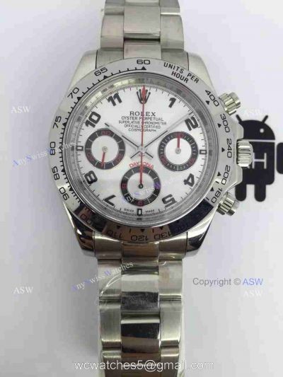 Swiss Grade One Rolex Daytona Valjoux 7750 Watch Silver Dial Arabic markers watches