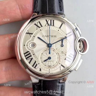 Swiss Replica Cartier Chronograph White Dial Watch 44mm watches