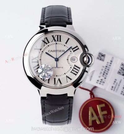 1-1 Best Edition AF Factory Ballon Bleu Cartier Leather Strap Watch 42mm watches