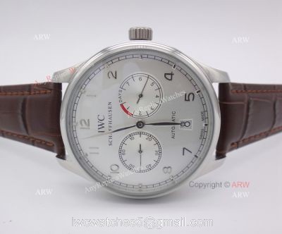 IWC Portuguese 7 Days Men Copy Watch Brown Leather SS Case watches