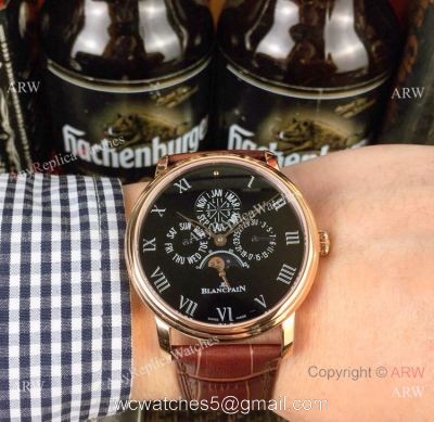 Fake Blancpain Moonphase Perpetual Calendar Rose Gold Watch 40mm watches