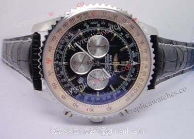 Breitling Navitimer 01 Black Chronograph Black Leather Replica Watch watches