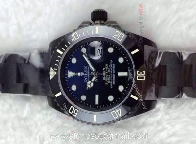 Rolex Blaken Replica Submariner Watch D-Blue Face Black Ceramic watches