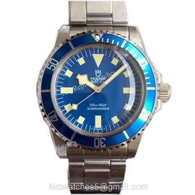 Tudor Snowflake Vintage Watch Replicas Stainless Steel Blue Bezel Asia 2836 Movement watches