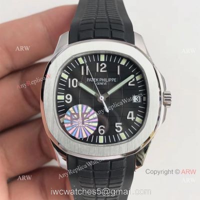 Best Replica Patek Philippe Aquanaut Ss Black Dial Watch Swiss Grade watches