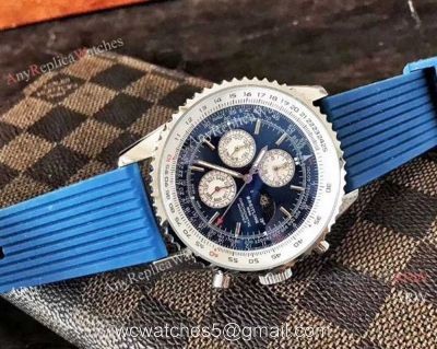 Replica Breitling Navitimer Rubber Strap Watch Blue Moonphase Dial watches