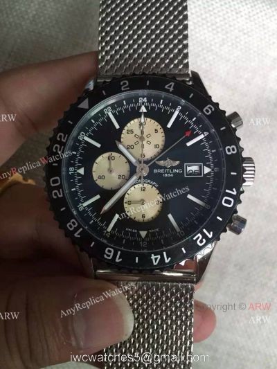 New 2016 Breitling CHRONOLINER SS Black Chronograph Dial Replica Watch watches