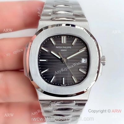 (GR) Swiss Grade Replica Patek Philippe Nautilus Cal 324 Watch Stainless Steel Gray Dial watches