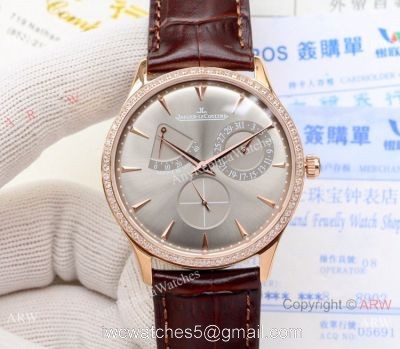Clone Jaeger-LeCoultre Master Reserve de Marche Watch Rose Gold Diamond Gray Dial watches