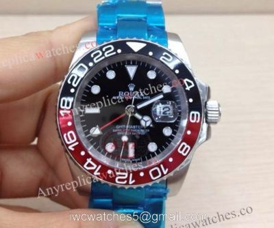 ROLEX GMT-MASTER II RED &038; BLACK Ceramic Looking Bezel watch watches