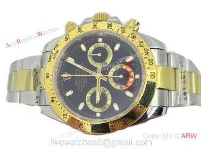 2-Tone Black Dial Rolex Valjoux 7750 Cosmograph Daytona Swiss Grade watches