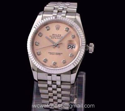 ROLEX DATEJUST SWISS ETA3135 WATCH PINK DIAMOND FACE watches