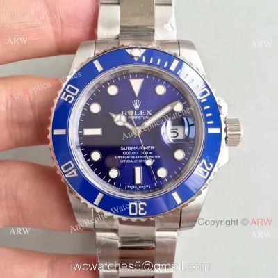 Noob Factory 3135 Replica Submariner Rolex Watch Stainless Steel Blue Dial watches