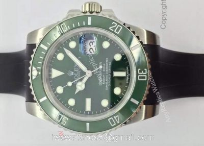 NEW UPGRADED Rolex Submariner Hulk Replica Replica Watch: SS Black Rubber strap watches