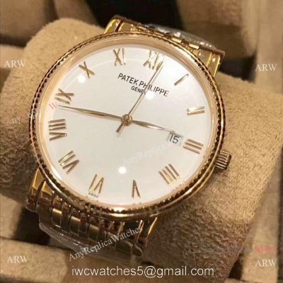 Best Replica Patek Philippe calatrava Men Watch All Gold White Dial watches