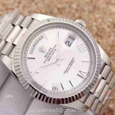Replica Rolex Day-Date II Watch 41mm Silver Dial Roman Markers watches