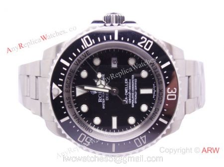 NEW UPGRADED SS Black Dial Black Ceramic Bezel Replica Rolex Deepsea SEA-DWELLER Watch watches