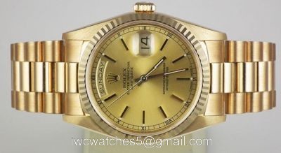 Rolex Yellow Gold President Band Day-Date Mens Copy Watch watches
