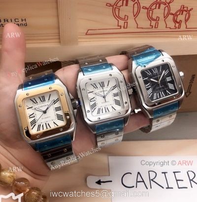 Copy Cartier Santos Mens Watch Stainless Steel or Two Tone watches