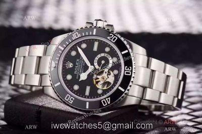 Replica Swiss Rolex Submariner Tourbillon Black Face Watch 2016 New watches