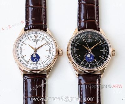 SWISS Rolex Cellini Moonphase Replica Watch Rose Gold 3195 watches