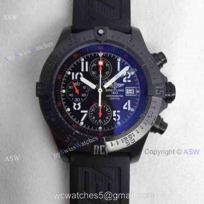 Swiss Replica Breitling Super Avenger 48mm Mens Watch ALL Black watches