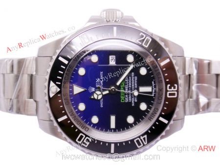 Noob Factory V3 Replica Rolex Deepsea Watch with D-Blue Face Black Ceramic Bezel watches