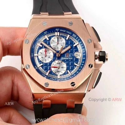 Fake Audemars Piguet For Sale 44mm Rose Gold Blue Dial Mens Watch watches