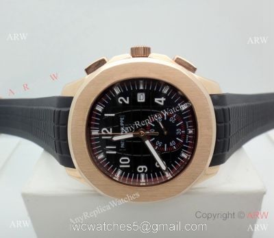 Copy Patek Philippe Aquanaut Chronograph watch Rose Gold Black Dial watches