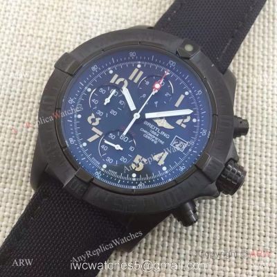 Fake Breitling Super Avenger II Black Leather Strap Chronograph Watch watches
