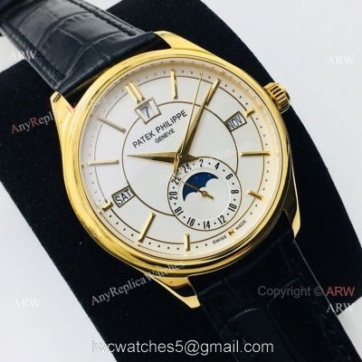 PPF Swiss Patek Philippe Annual Calendar Complications watch Gold and White watches