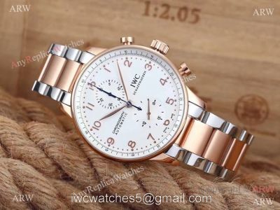 IWC Schaffhausen 2-Tone Rose Gold White Copy Watch Low Price watches