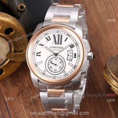 High Quality Replica Cartier Calibre de Cartier 2 Tone Rose Gold Watches watches