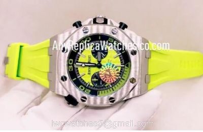 Japan Grade Replica Audemars Piguet Yellow Rubber Chronograph watch watches