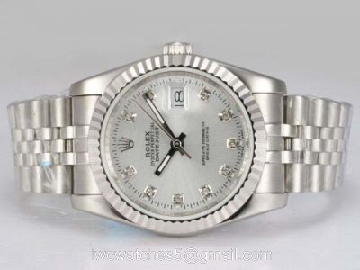 Rolex Datejust Stainless Steel Silver Face daimond Replica Watch watches
