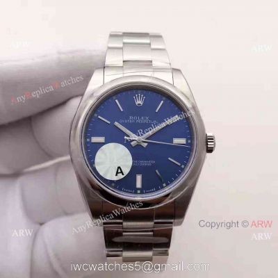 Replica Rolex Oyster Perpetual New Blue Dial Stainless Steel Swiss 3132 Watch JF Factory watches