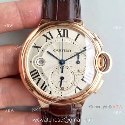 Swiss Copy Cartier Ballon Bleu Chronograph 8101 MC Watch Rose Gold watches