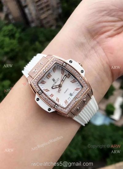 Copy Hublot Spirit of Big Bang Diamond Watches Rose Gold Lady Size watches
