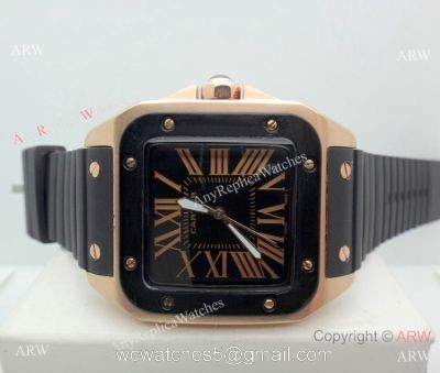 Replica Cartier Santos 100th Quartz Watch Rose Gold 51mm watches