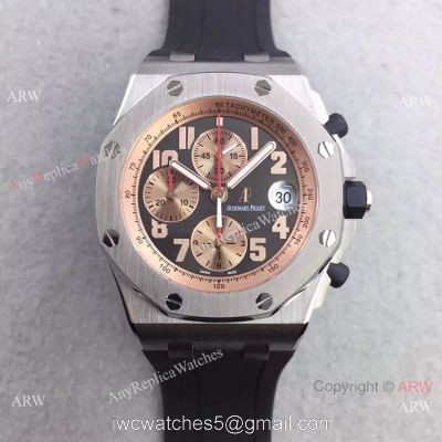 Swiss 3126 Audemars Piguet Replica Watch SS Rose Gold Inner Rubber Strap watches