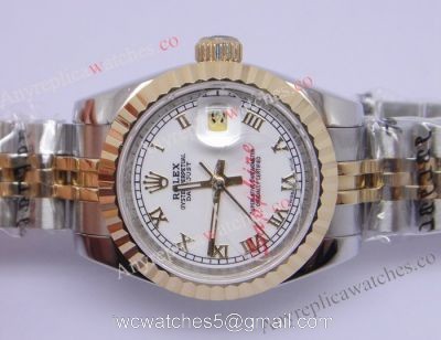 Replica Rolex Datejust 2-Tone Jubilee White Dial Sapphire glass For Womens Watch watches