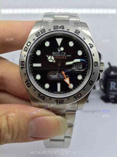 Noob Factory ETA2836 Replica Rolex Explorer II 42mm Watch SS Black Dial watches
