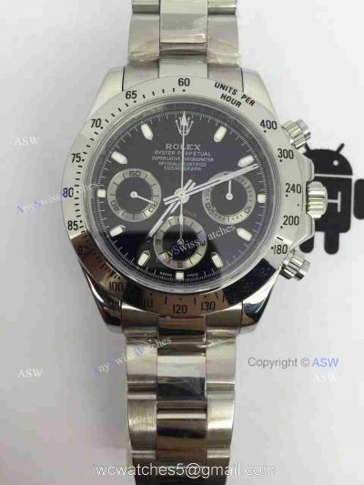 Replica Swiss Rolex Valjoux 7750 Daytona Watch Stainless steel Black Dial watches