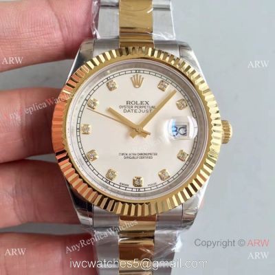 AAA Grade Rolex Datejust II 2-Tone White Diamond Replica Watches watches