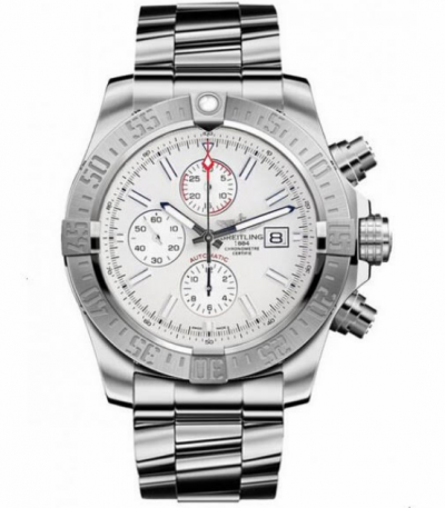 Replica Breitling Super Avenger II Stainless Steel with White Face 48mm Mens Watch watches