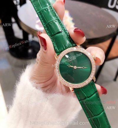 Cartier Rose Gold Green Dial 33mm Watch Swiss Quality Cartier Watch Lady watches