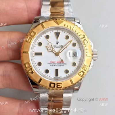 Swiss Copy Rolex Yacht-master 2836 Watch 2-Tone White Face watches
